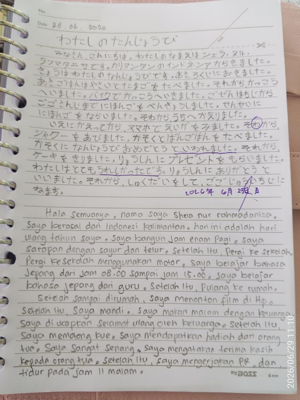 sakubun (karangan cerita dalam bahasa jepang)